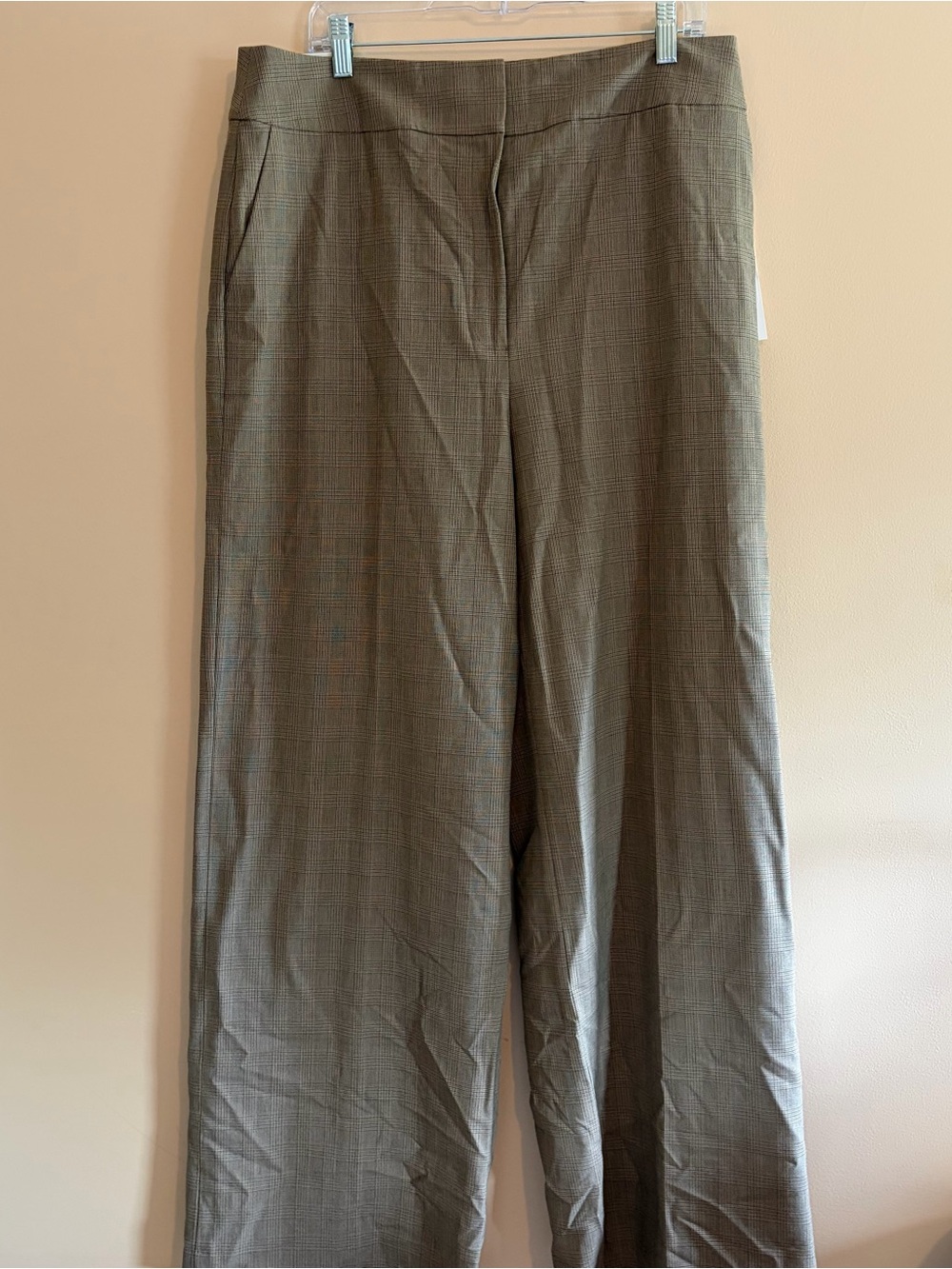 Calvin Klein Whitney pant Wide Leg Plaid Dress Pants NWT new